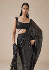 Black Embellished Ready Pleated Cocktail Saree