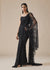 Black Lace Ready Pleated Saree With Corset Blouse