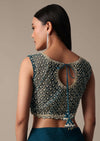 Chic Blue Readymade Saree With Ready Made Blouse