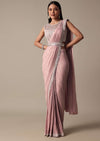Chic Pink Ready To Wear Saree With Blouse