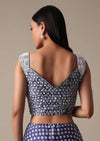 Elegant Blue Readymade Saree With Stitched Blouse