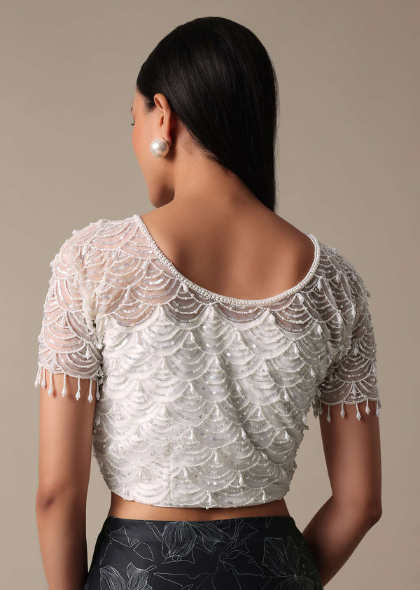 Elegant Ready To Wear Printed Saree With Embellished Ready Blouse
