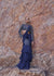 French Blue Fishcut Ready To Wear Frill Saree With Blouse