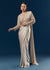 Gold Ready Pleated Saree With Full Sleeve Pearl Detailed Blouse