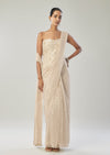 Ivory Ready Pleated Saree With Corset Blouse