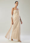 Ivory Ready Pleated Saree With Corset Blouse