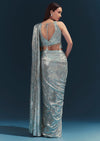 Mint Blue Ready Pleated Saree Set