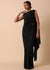 Pre Stitched Black Saree With Cut Dana Embellishments