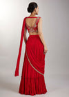 Ruby Red Drape Saree