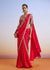 Red Zardosi Embroidered Ready Pleated Saree With Blouse