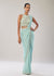 Sky Blue Ready Pleated Saree With Belt
