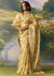 Yellow Organza Ready Pleated Saree Set with Cutdana Work