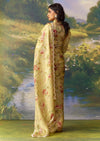 Yellow Organza Ready Pleated Saree Set with Cutdana Work