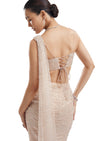 Beige Pre-Draped Saree With Attached Pallu
