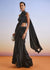 Black Beaded Embroidered Ready Pleated Saree With Blouse