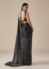 Black Embellished Ready Pleated Cocktail Saree