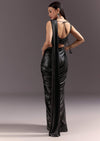 Black Ready To Drape Frill Saree With Ruching Blouse