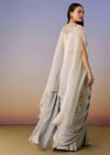 Blue Cape Pre Draped Saree Set
