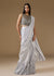 Blue Ready Pleated Saree With Heavy Embroidered Blouse