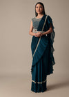 Chic Blue Readymade Saree With Ready Made Blouse