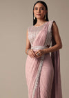Chic Pink Ready To Wear Saree With Blouse