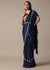 Elegant Blue Frill Ready To Wear Saree With Embellished Blouse