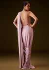 Flamingo Pink Pre Draped Indo Western Saree