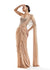 Gold Ready Pleated Saree With Halter Blouse