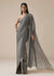 Grey Ruched Ready Pleated Saree