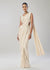 Ivory Ready Pleated Saree With Belt And Moti Work On Blouse