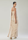 Ivory Ready Pleated Saree With Corset Blouse