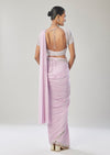 Lilac Ready Pleated Saree With Belt