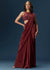 Maroon Ready Pleated Saree With High Neck Blouse
