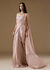 Mauve Pink Ready Pleated Saree With Embroidered Corset Blouse