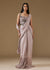 Mauve Ready Pleated Saree With Sequined Corset Blouse