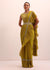 Mustard Yellow Georgette Pre Stitched Frill Saree With Embellished Blouse