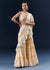 Off White Crepe Ready Pleated Saree With Heavy Hand Embroidery