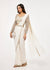 Off White Pre Draped Saree With Embellished Blouse