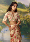 Pink Ready Pleated Saree And Embroidered Blouses