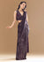 Purple Ready Pleated Shimmer Net Saree with Blouse
