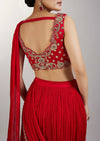 Ruby Red Drape Saree