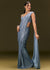 Blue Pre Stitched Saree With Sequin Stone Work