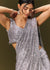 Grey Sequin Embroidered Ready To Wear Saree