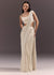 White Pre Draped Saree With Crystal Work And Cowl Blouse