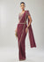 Wine Ready Pleated Saree With Belt